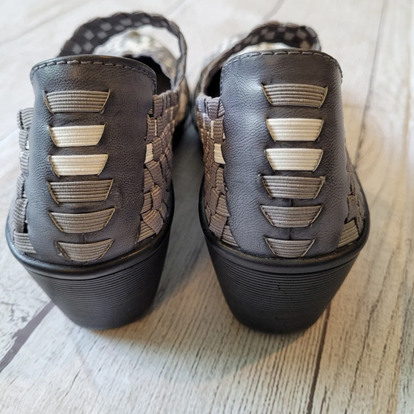 Bare Trap Ursula Gray White Weaved Mary Jane Comfort Wedge •Size 7.5• - Picture 3 of 8